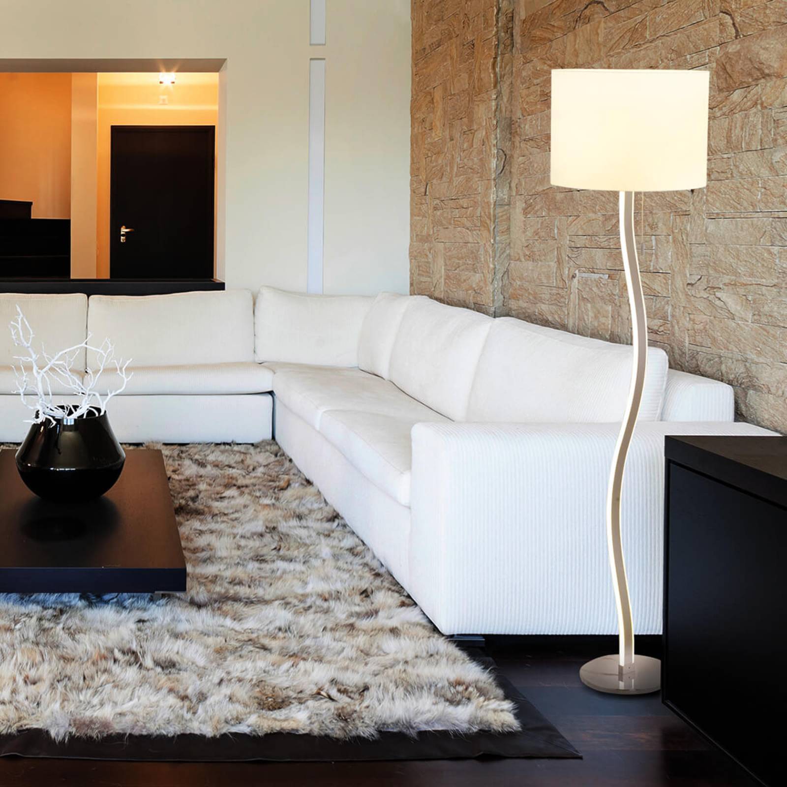 Näve Stehlampe Maren, chrom / silber, für Wohn- / Esszimmer, Metall, Modern, Stehlampe