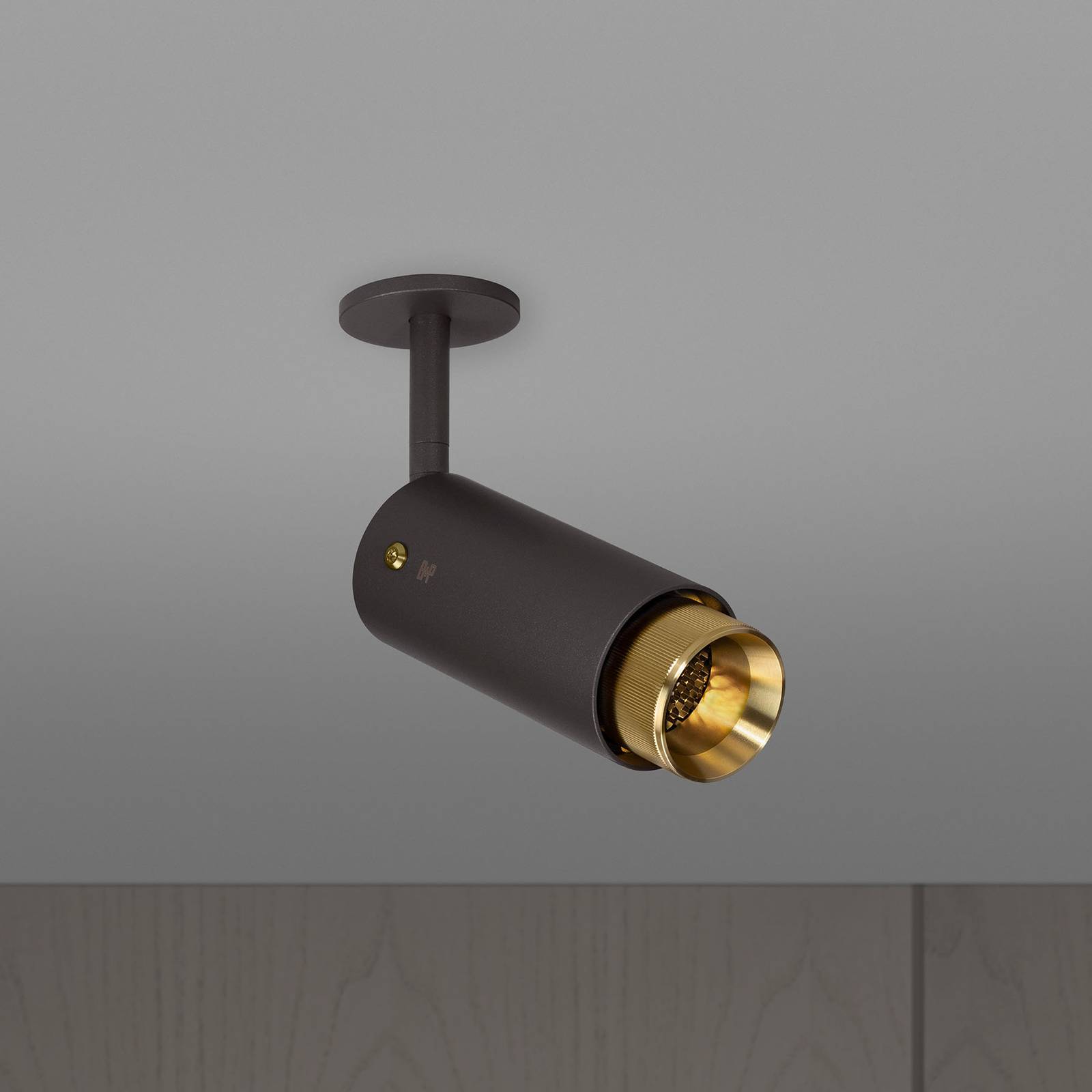 Buster + Punch Exhaust Spot flex grafit/messing Spot, dimmbar, schwarz, für Flurbereich, Edelstahl, Modern, Strahler