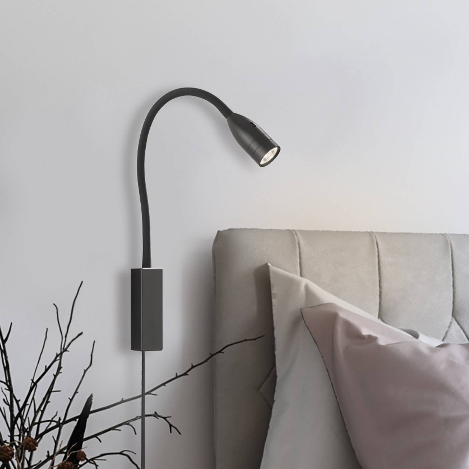 FISCHER & HONSEL Wandlampe Sten, dimmbar, schwarz, für Wohn- / Esszimmer, Metall, Modern, LED Wandleuchte, Wandlampe Innen
