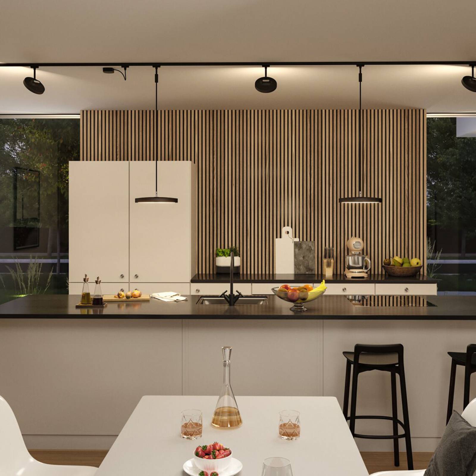 Paulmann URail Hildor LED-Pendel schwarz 4.000K Hildor, dimmbar, schwarz, für Arbeitszimmer / Büro, Metall, Modern