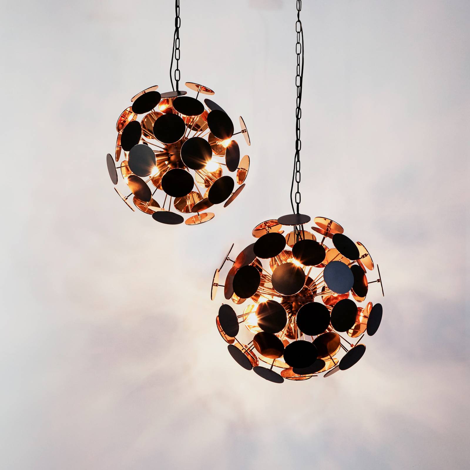 Searchlight Hängelampe Discus, dimmbar, schwarz, für Wohn- / Esszimmer, Kunststoff, Modern, Pendelleuchte