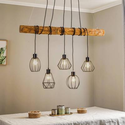Hängelampe Various Envostar, dimmbar, Holz hell, für Wohn- / Esszimmer, Metall, Pendelleuchte Image