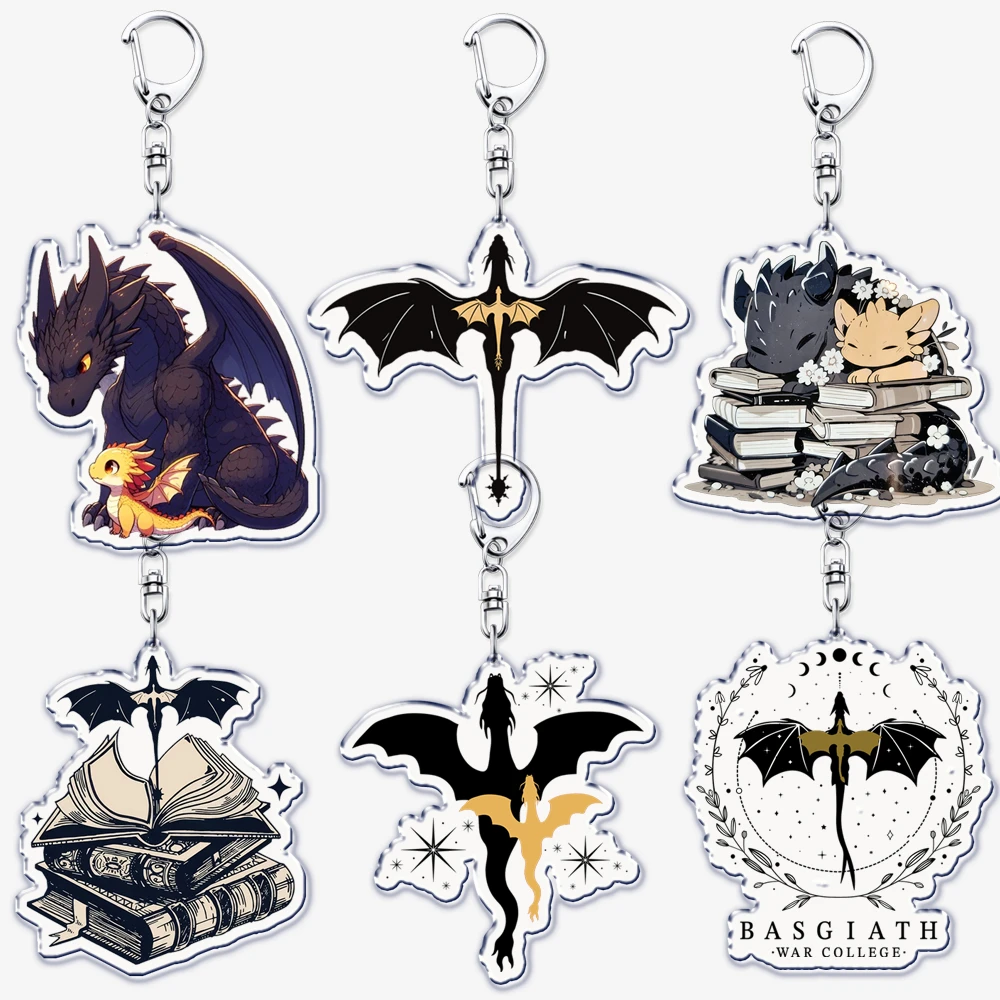 Tairn und Andrana Drache Schlüsselanhänger Vierter Flügel Eisenflamme Onyx Sturm Basgiath War College Violet Sorrengail Xaden Riorson Schlüsselanhänger Image