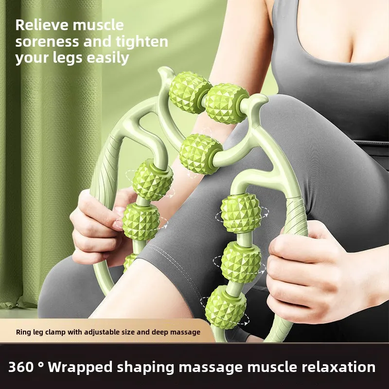 Heißer Verkauf Rund Yoga Beine Roller klemme Fitness Massage 9 Rollen Bein Arm Massager Muskel Entspannung Tragbare Fitness Ausrüstung Image