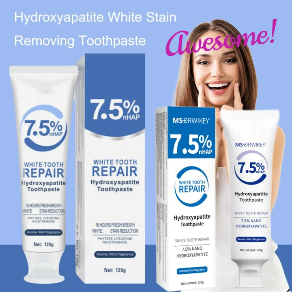 120G Hydroxyapatite Zahnpasta Sanfte Minze Atem Erfrischende Aufhellung Zahnpasta Intensive Fleckenentfernung Zahnpasta Mundpflege Image