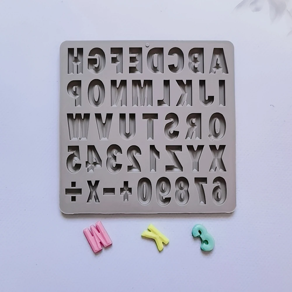 Silikon-Kuchenform, 26 englische Buchstaben, Schokolade, Eiswürfel, Süßigkeiten-Maker, Tablett, Pfanne, handgefertigt, DIY-Dekorationswerkzeuge, Form Image