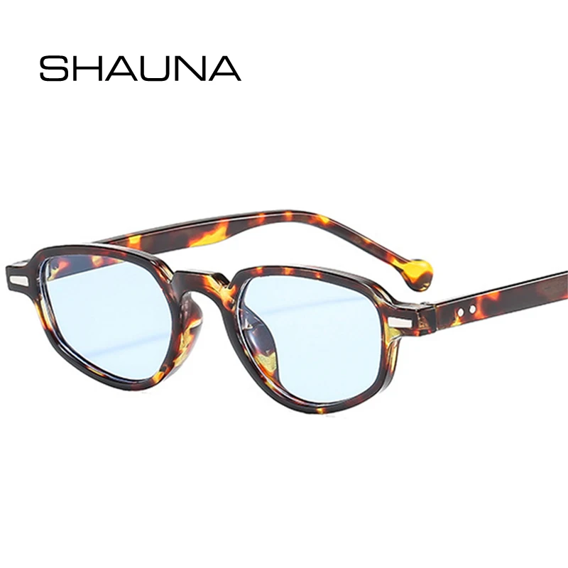 SHAUNA Ins Moda popolare Piccolo Cat Eye Occhiali da sole da donna Retro Clear Ocean Lens Shades UV400 Uomo Rivetti Occhiali da sole