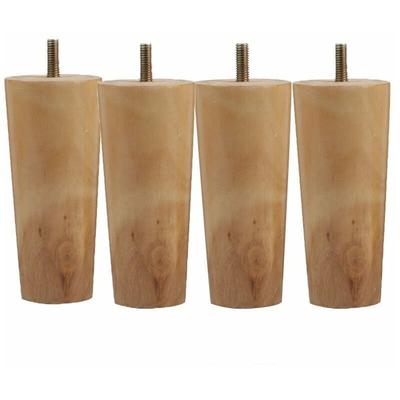 Stück Möbelbeine aus Massivholz, 12 cm Sofabeine aus Holz, Ersatzmöbelbeine aus Holz, konische Image