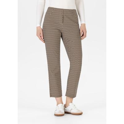 3/4-Hose STEHMANN, Damen, Gr. 38, N-Gr, camel,552, Web, Obermaterial: 62% Viskose, 33% Polyamid, 5% Elasthan, gemustert, Minimalmuster, casual, 3/4-Länge, Hosen, mit Minial-Muster Image