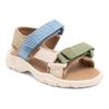 Sandale BISGAARD "nico Weite: normal", Kinder, Gr. 31, beige, hellblau, natur, grün, Textil, colorblocking, sportlich, Schuhe, Trekkingschuh, Badeschuh, Klettschuh, Größenschablone zum Download