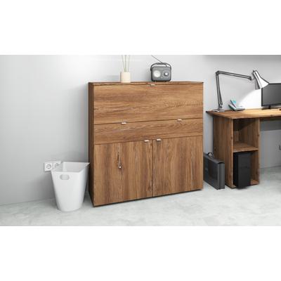 Sekretär BORCHARDT MÖBEL "Dolly", braun (eichefarben vintage), B:110cm H:109cm T:35cm, Sekretäre, platzsparend, Home-Office-Schreibtisch, Breite 110 cm, Made in Germany Image