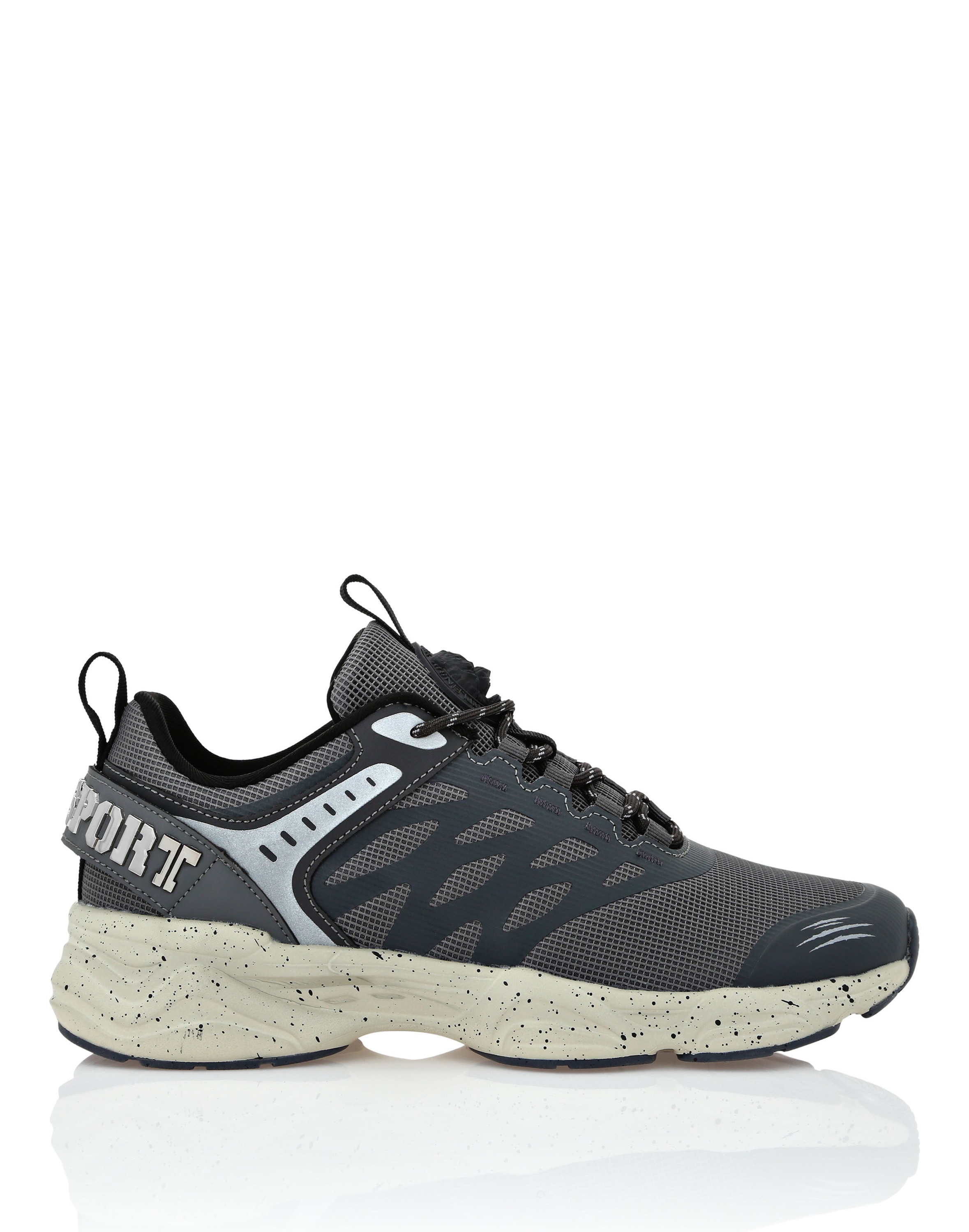 Sneaker PLEIN SPORT "Scratch", Damen, Gr. 45, Normalschaft, grau (1072, grau, schwarzgrau), Schuhe Sneaker