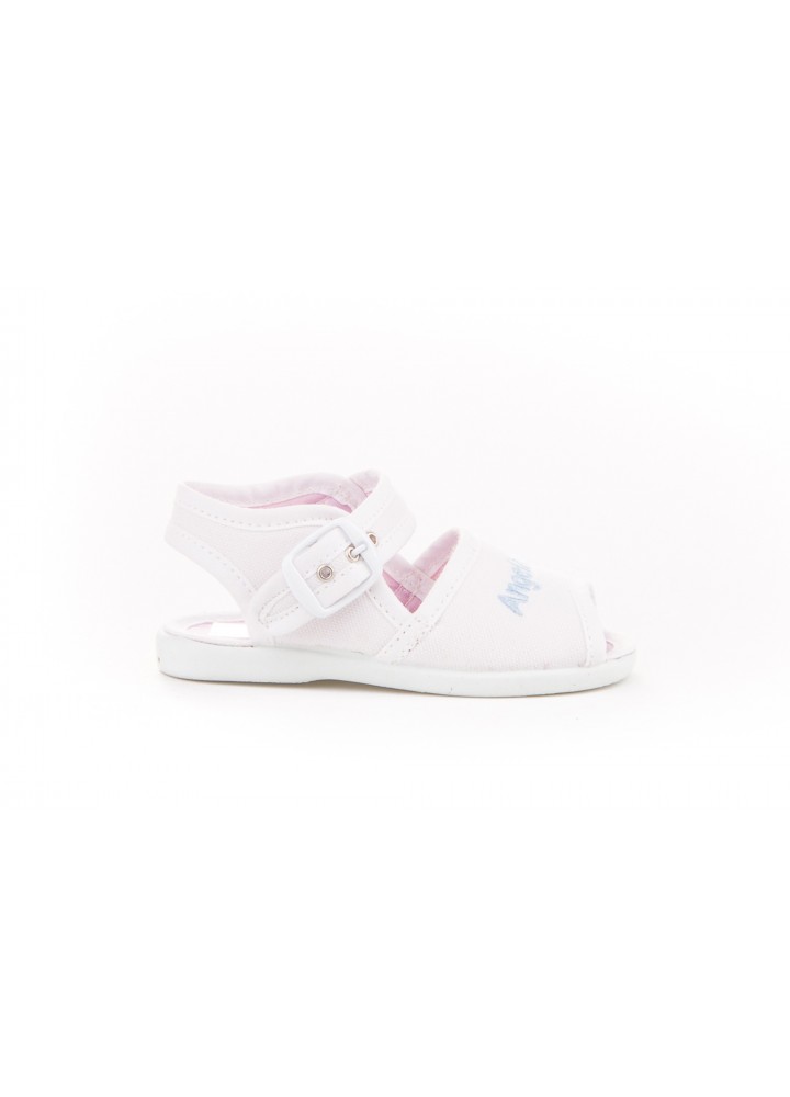 Canvas-Sandale, weiße Sandale