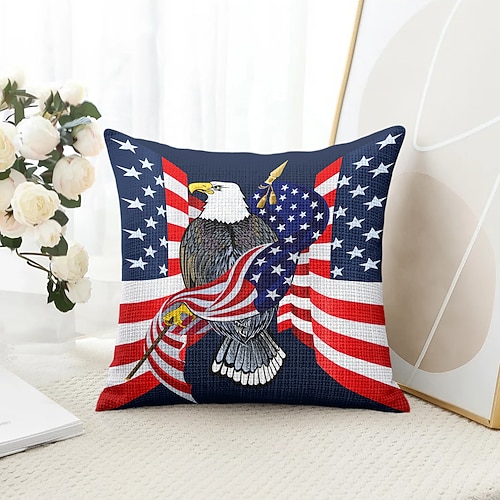 Dekokissenbezug zum 250. Jahrestag der Vereinigten Staaten (4. Juli), 1 Stück, Unabhängigkeitstag, amerikanisch, weich, quadratisch, für Sofa, Sessel im Schlafzimmer, Wohnzimmer oder auf dem Sofa. Image