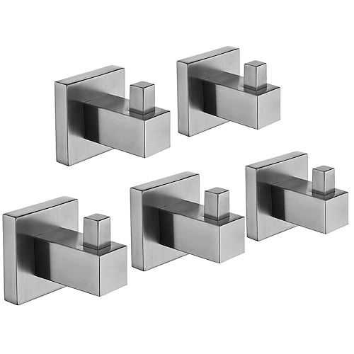 Kleiderhaken Neues Design / Kreativ Moderne / Modern Edelstahl / Kohlenstoffarmer Stahl / Metall 5 Stück - Bad Wandmontage Image