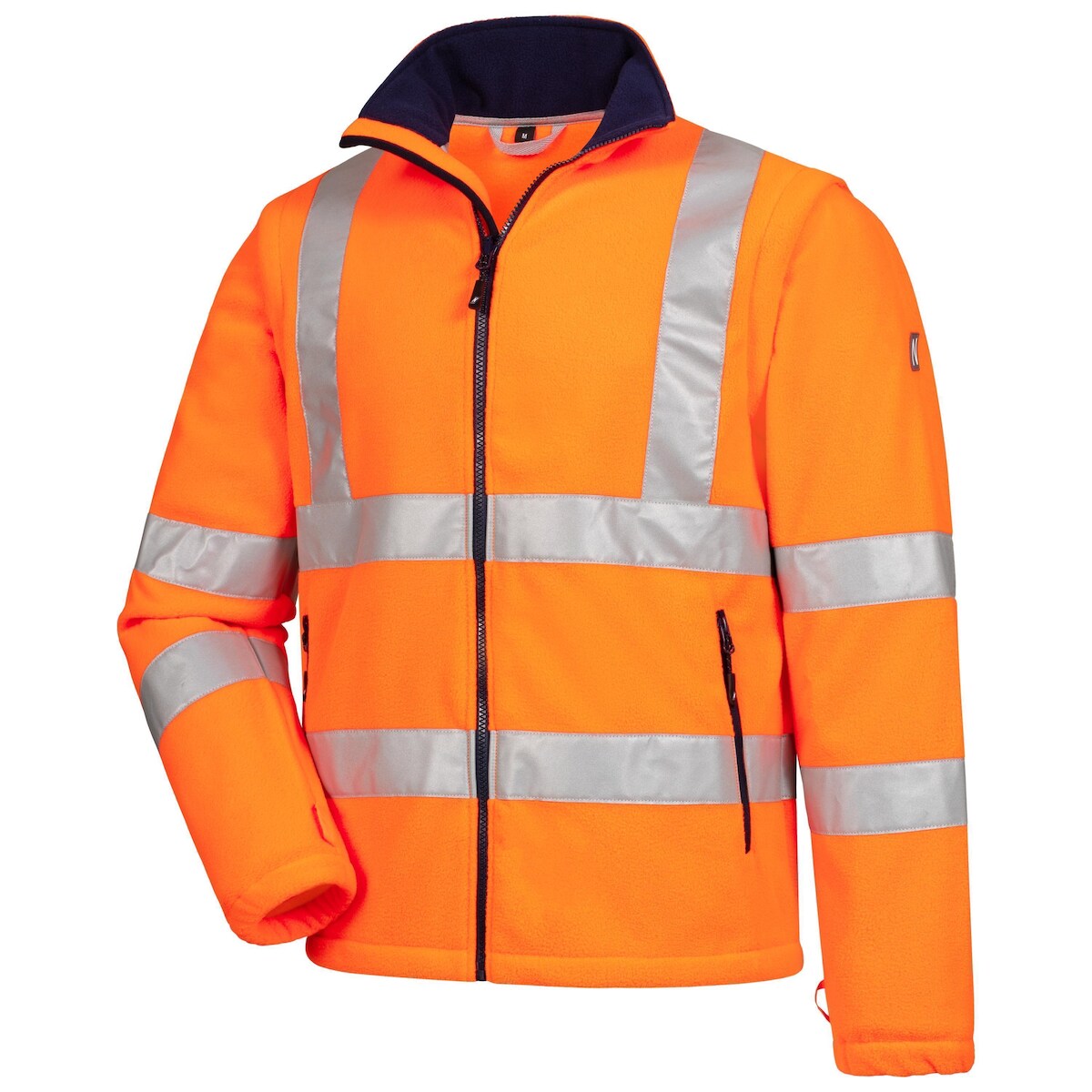 AS Arbeitsschutz Nitras Motion Tex Fleecejacke | Gr. S | orange | abnehmbare Ärmel | Warnschutz Image