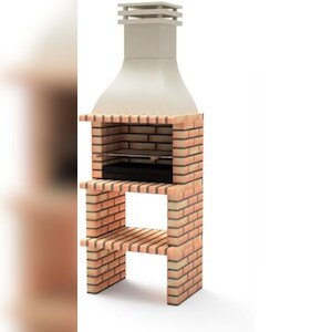 MAESTRO FERRETERO MF - Gartenkamin Taos Plus für Holz & Kohle (Orange/Beige - 76x58x214 cm) REF: M01140 - Für den Außenbereich. Image