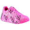 Sneaker SKECHERS "UNO LITE-METALLIC LOVE", Kinder, Gr. 30, bunt (pink, multi), Lederimitat, kontrastfarbene Details, sportlich, Schuhe, Keil,-Schnürschuh, Skech-Air Funktion, Größenschablone zum Download