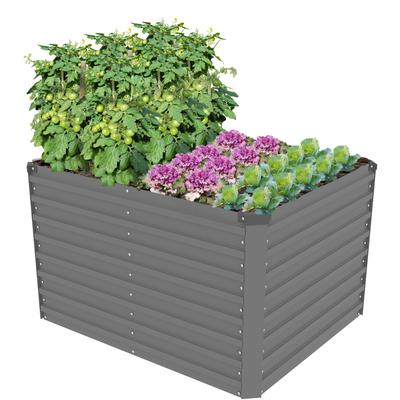 Hochbeet KONIFERA "Emmy, bodenloses Gartenbeet aus verzinktem Stahl", grau (hellgrau), B:100cm H:60cm T:80cm, Stahl, Pflanzgefäße, mit Verstrebungen für mehr Stabilität