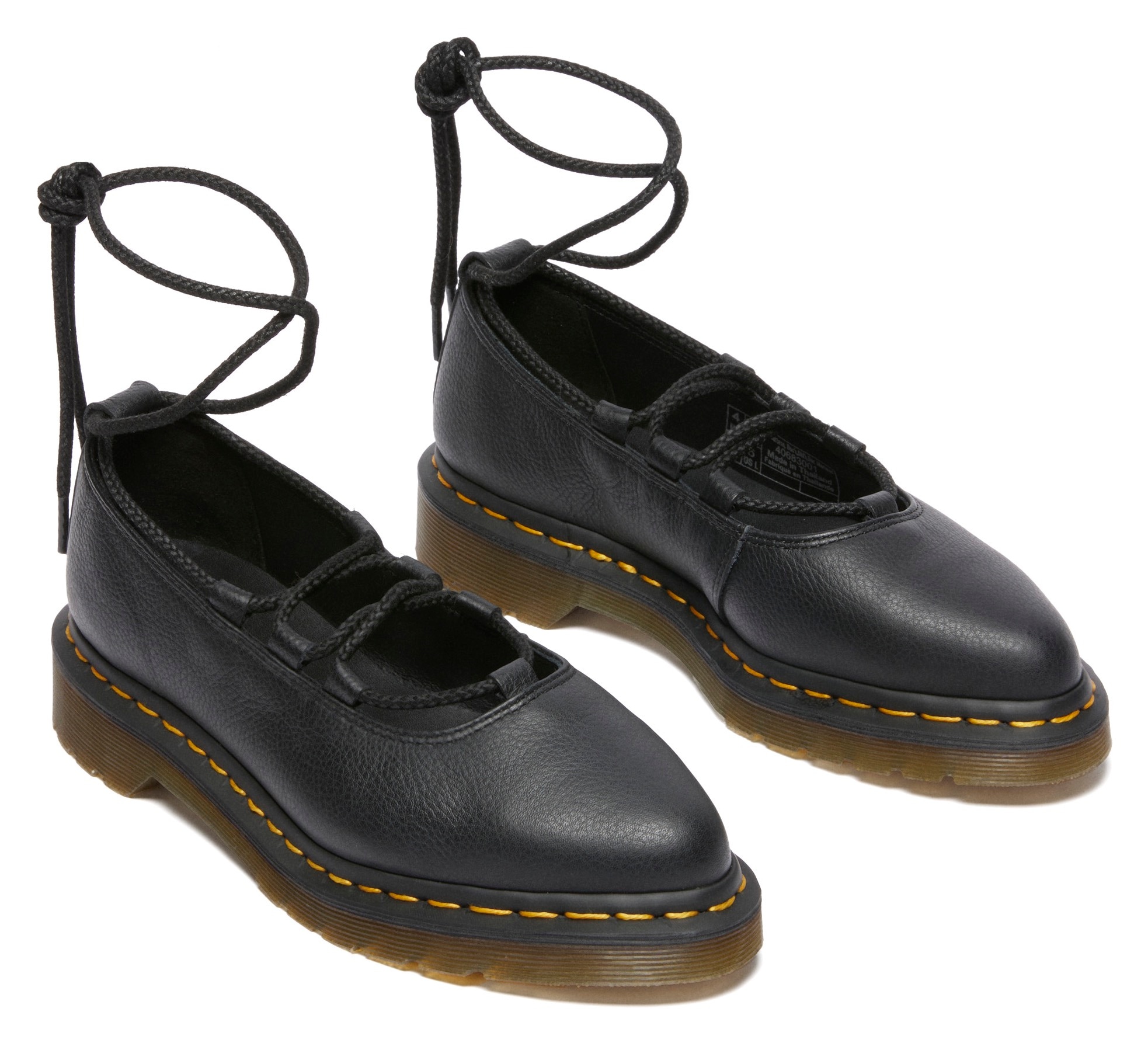Loafer DR. MARTENS "Elphie", Damen, Gr. 42, schwarz, Leder, Schuhe Loafer, Blockabsatz, Ballerina, Plateauschuh mit extravaganter Schnürung