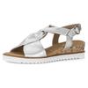Sandalette GABOR "GENUA", Damen, Gr. 40, silber (silberfarben), Kalbsleder, metallic, klassisch, Schuhe, Keilabsatz, Sommerschuh, Riemchensandale in Komfortweite G (=weit)