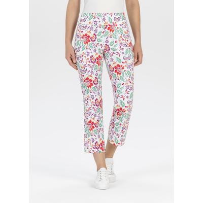 Stoffhose STEHMANN, Damen, Gr. 34, N-Gr, ibisrose,105p, Web, Obermaterial: 65% Baumwolle, 31% Polyamid, 4% Elasthan, geblümt, casual, Hosen, mit floralem Muster Image