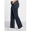 Stretch-Jeans SHEEGO "Große Größen", Damen, Gr. 26, Kurzgrößen, blau (dunkelblau denim), Obermaterial: 98% Baumwolle, 2% Elasthan, unifarben, casual, lang, Jeans, mit Used-Effekten