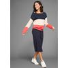 2-in-1-Kleid KANGAROOS, Damen, Gr. 36/38, N-Gr, navy, rot, gestreift, Jersey, Obermaterial: 50% Baumwolle, 50% Modal. Kleid: 100% Baumwolle, unifarben, gestreift, colorblocking, casual, wadenlang, Langarm, Kleider, mit Streifenshirt im Lagenlook -...