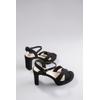 High-Heel-Sandalette ANISTON SHOES, Damen, Gr. 41, schwarz, Textil, Veloursleder, elegant, Schuhe, Sommerschuh, Abendsanale, Plateau - NEUE KOLLEKTION