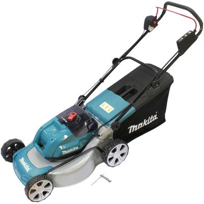 Akku-Rasenmäher MAKITA "DLM463Z", blau (silber, blau), B:53,2cm H:113,8cm T:151,8cm, Rasenmäher, 2x18V LXT, ohne Akku und Ladegerät Image