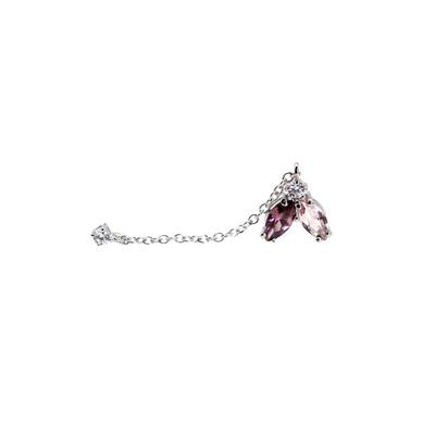 LEIS Ohrhänger 925/- Sterling Silber Zirkonia bunt 4cm Damen Image