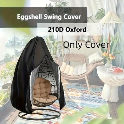 TEMU Weather- Black Glider Chair Cover - Uv Protective Oxford Fabric Double Egg Chair Protector Cover, Patio Swing Loveseat Cover, 90 X 78 Inches, Fits Hanging Pod Chairs