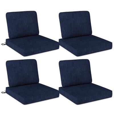 Costway Set of 4 Outdoor Patio Cushion Set with Removable Covers-Navy