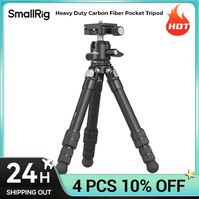 SmallRig Carbon Fiber Pocket Tripod Kit Portable Load 5kg Portable Foldable Tripod for DSLR, Mirrorless Camera for Shoot Outdoor