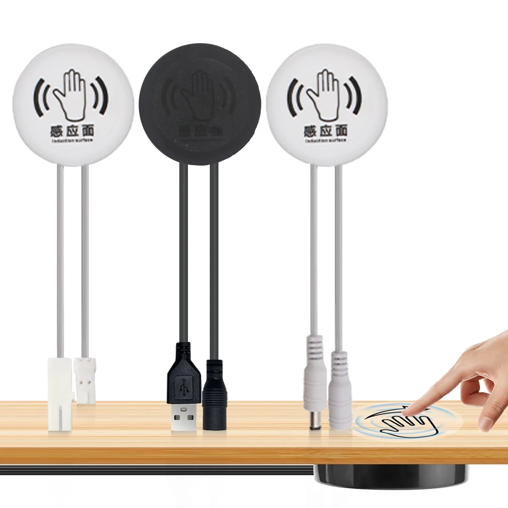 Durchdringbarer 25-mm-Holz-Touch-Sensor-LED-Lichtschalter, 5 V, 12 V, 24 V, 60 W, Handfeger, dimmbarer Touch-Dimmer für Spiegel, Schrank, Regallampe