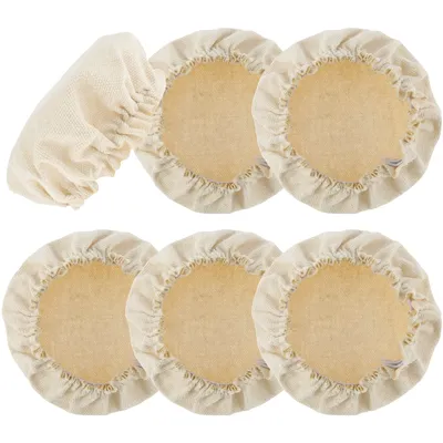 6 Stück Sauerteig-Starterglasabdeckungen, 7,6 cm bis 10,1 cm, elastisches Tuch, Sauerteig-Gärungsglasdeckel, wiederverwendbar, atmungsaktiv, Stoffglasdeckel