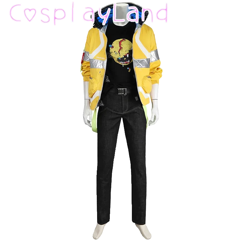 2077 David Martinez Cosplay Kostüm Spiel Punk Läufer gelbe Jacke Halloween Karneval Kostüm Comic con cos Rollenspiel Männer Anzug