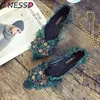 Frauen Elegante Wohnungen Schuhe Bogen Strass Casual Schuhe Weibliche 2019 Herbst Spitz Closed Toe Wohnungen Beleg Auf Frauen Schuhe Größe party