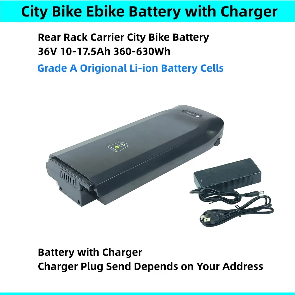 Gepäckträger City Bike E-Bike Batterie 36v 10.4ah 11ah 10ah 13ah 11.6ah für Fuji E-Cross town 10,4 Step-Through ls E-Bike Image
