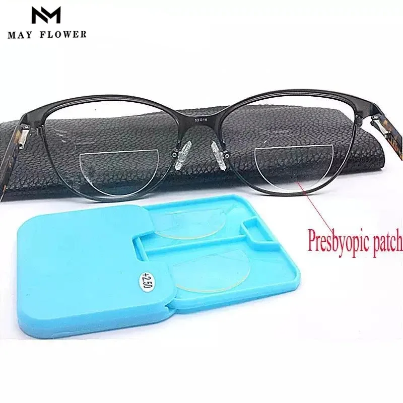 Mai-Blumenvergrößerung, wiederverwendbare bifokale Gläser, flüssiges Silikon, bifokale Linse, aufklebbare Presbyoc-Brille, Sonnenbrille mit Dioptrien Image