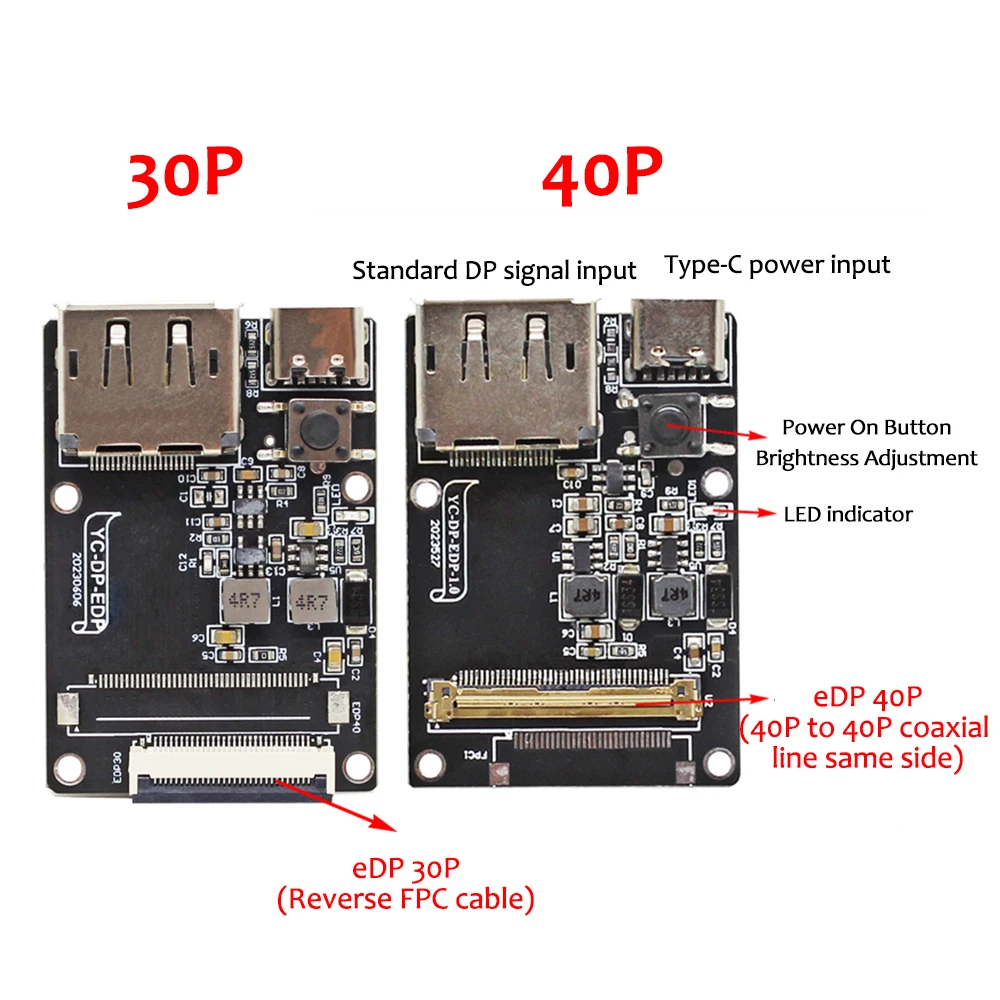 DP zu eDP 4K 120HZ Adapterplatte DIY Monitor 4K Treiberplatine 2k 1080 40Pin 0,5mm Abstand für tragbarer Monitor Image