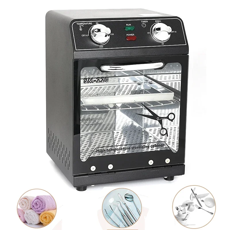 Sterilisator Nagel Werkzeug Reinigung Maschine Große Kapazität Timer 8L Multifunktionale Hohe Temperatur Trockenen Box Edelstahl Für Hause Image