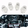 Motorrad Gebürstet Panel Schalter Taste Abdeckungen Kappe Silber 4 stücke Für Harley Davidson Touring Road Electra Glide FLHT FLTR FLHX neue