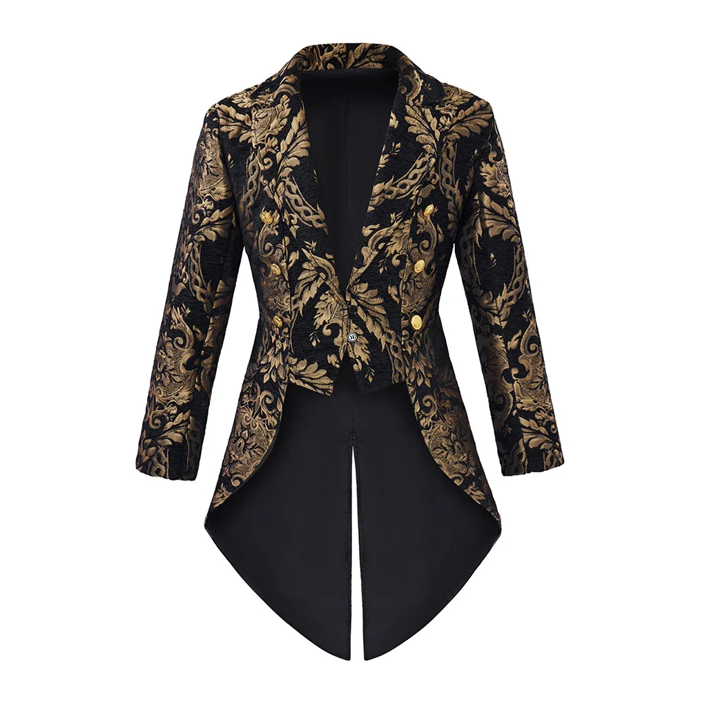 Neue Männer Mittelalterliche Jacke Gothic Viktorianischen Gehrock Steampunk Uniform Erwachsene Prinz Cosplay Piraten Halloween Kostüm Image