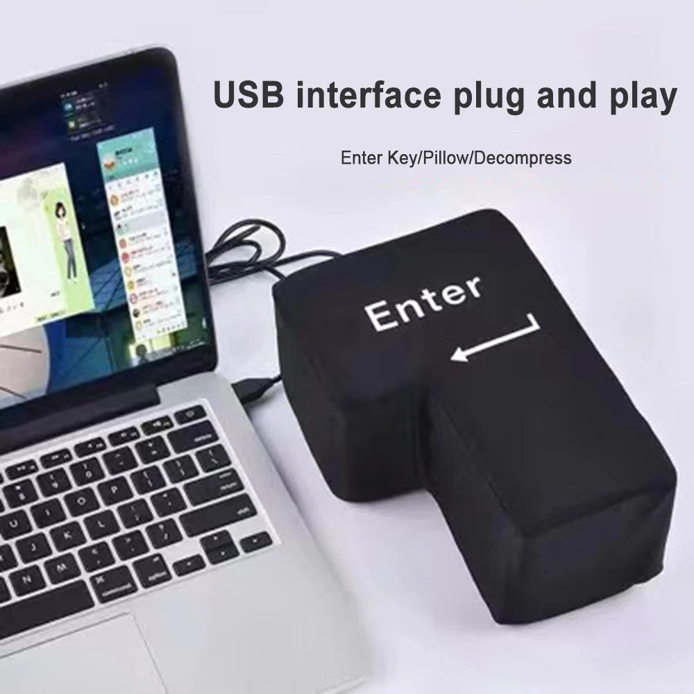 Kreative Anti-Stress Riesige Eingabetaste Große Riesige USB Computer Tastatur Vent Taste Kissen Büro Desktop Stressabbau Image