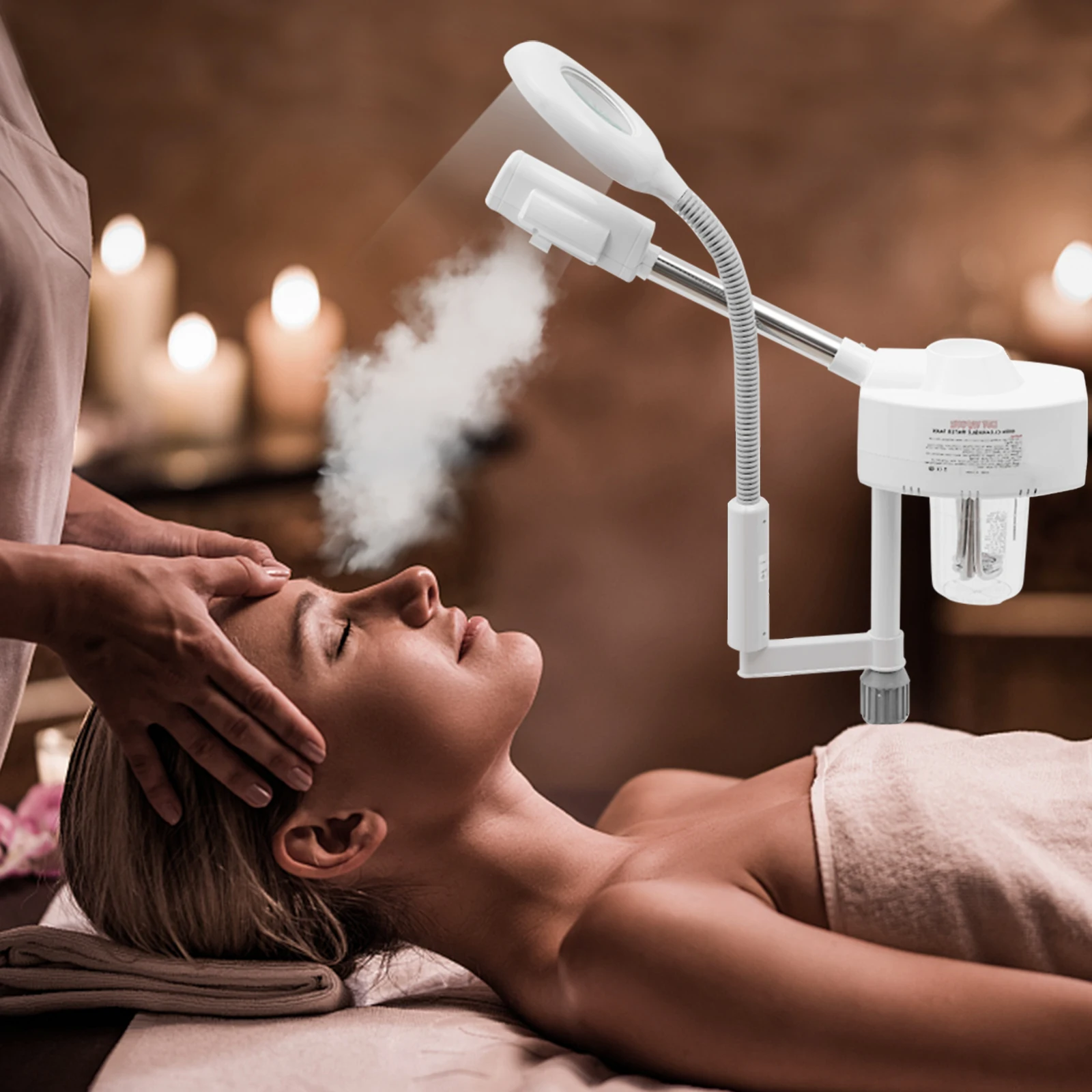 2-in-1 750 W Vergrößerungslampe Hot Vapozone Ozon Streamer Dampfgerät Gesichtssauna Maschine mit 5-fachem Licht Image