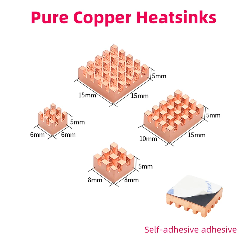 Kühlkörper aus reinem Kupfer für Raspberry Pi 4, Metallkühlkörper, passives Kühlpad, Wärmeableitungskühler für RPI 4, Modell B Image