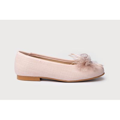 Ballerines de cérémonie en cuir de lin Image