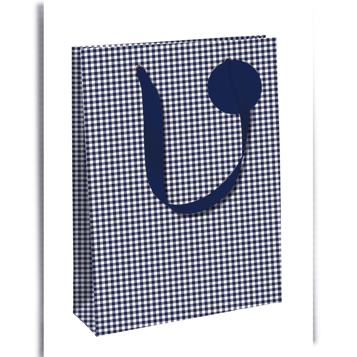 Clairefontaine 6x Geschenktasche, Excellia 210g, Blau/weißes Gittermuster, L 26,5x14x33 cm - Blau 33868-2C Image