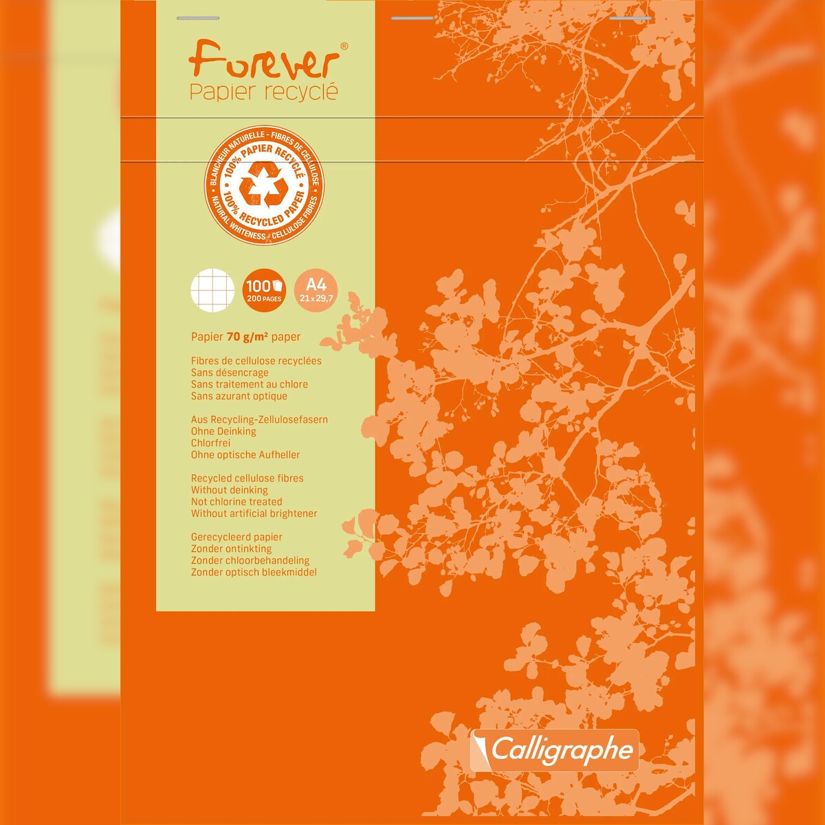 Calligraphe 5x Schreibblock Forever A4 100 Blatt geheftet kariert Calligraphe - Orange 17254C Image